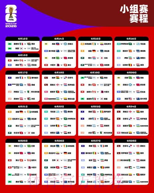 2026世界杯比赛时间今日比赛时间表怎么查